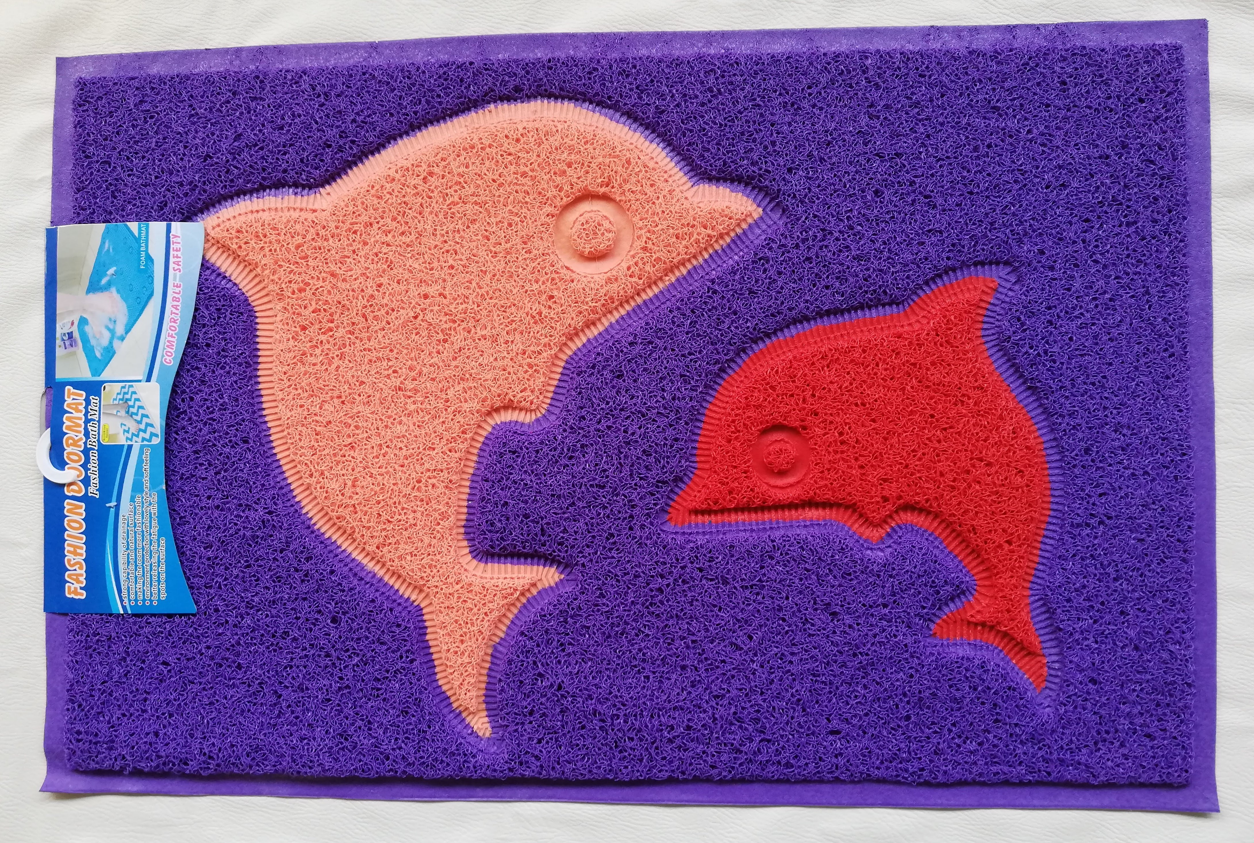 Koupelnová předložka - rohožka fialová, DELFÍN oranž. UNISON 60 x 90 cm UN2629 