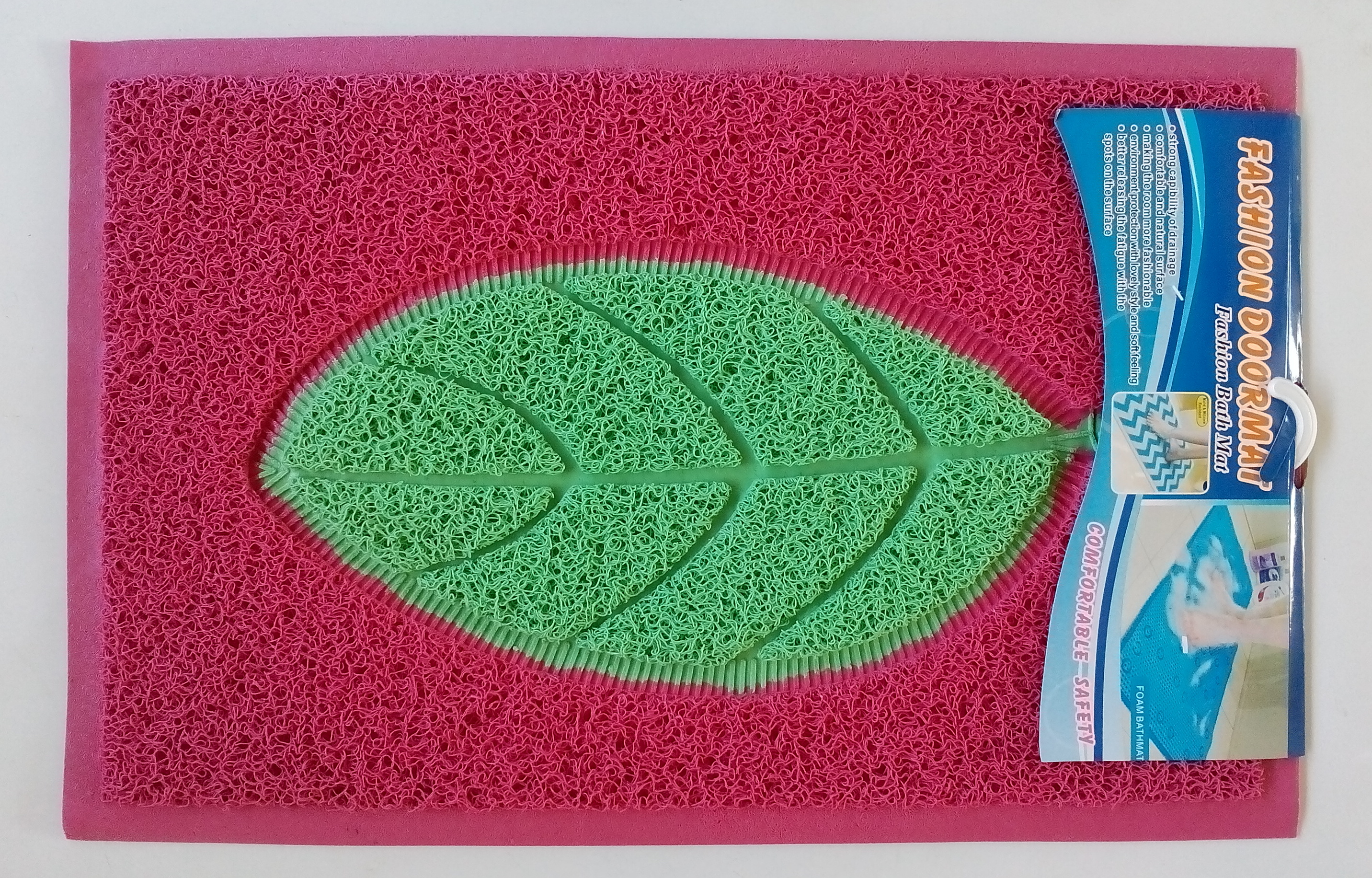 Koupelnová předložka - rohožka růžová LIST zelený UNISON 40 x 60 cm UN 3448