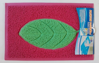 Koupelnová předložka - rohožka růžová LIST zelený UNISON 40 x 60 cm UN 3448